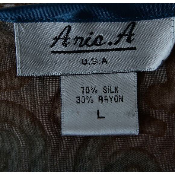 Vintage Evil Eye psychedelic Velvet and silk Kimono top  size L - Picture 6 of 6